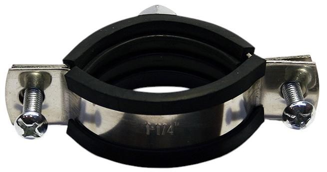 Хомут трубный 42-47 мм (1 1/4") М8/М10, нержавеющая сталь W2 - фото